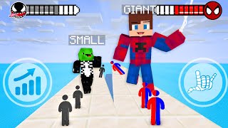 JJ SpiderMan vs Mikey Venom in GIANT RUN Game  Maizen Minecraft Animation