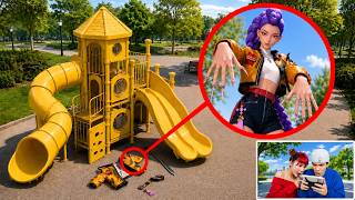 My Drone Filmed RUMI'S OUTFIT Near a GIANT SLIDE in Real Life!! (Why Is It There?) My Drone Filmed RUMI'S OUTFIT Near a GIANT SLIDE in Real Life!! (Why Is It There?)