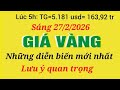 Giá vàng hôm nay 9999 ngày 27 tháng 2 năm 2026- GIÁ VÀNG NHẪN 9999- Bảng giá vàng sjc, 24k 18k
