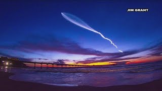 SpaceX rocket lights up Southern California Monday night