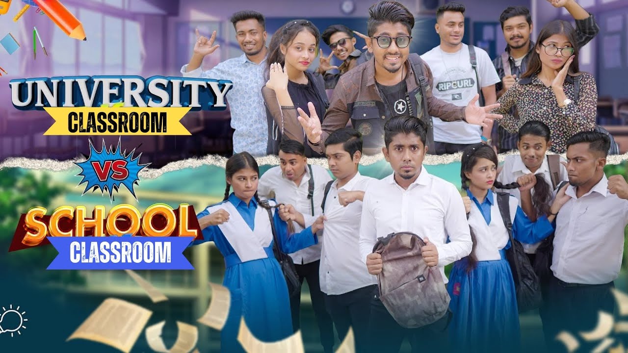 স্কুল ক্লাসরুম VS ইউনিভার্সিটি ক্লাসরুম  || Bangla Funny Video || Zan Zamin
