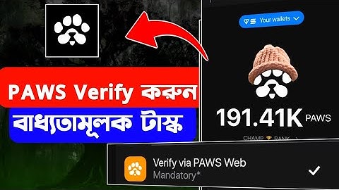Paws Verify via PAWS Web New Task | Paws Mendetory Task  | Paws Airdrop Claim | PAWS Verification