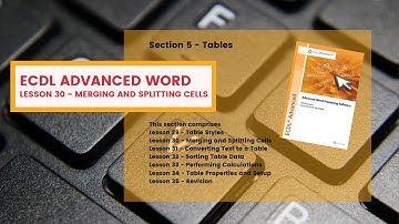 ECDL Advanced Word Lesson 30 Merging and Splitting Cells