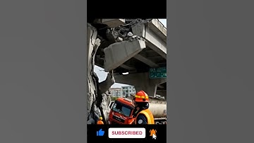 ⚠️Dramatic Bridge Collapse Involving Tanker Truck   Shocking Footage and Analysis🚨🏗️💥 #bridgecoll
