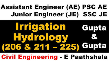 Irrigation | Hydrology | WRE (211–225) & 206 Gupta and Gupta | RPSC AE Civil Engg | BPSC AE Civil |