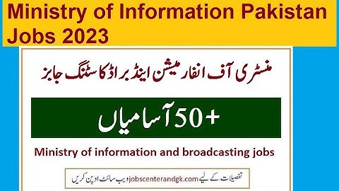 Ministry of Information Pakistan Jobs 2023 for 43+ Steno Typists, Data Entry Operators, LDC  UDC