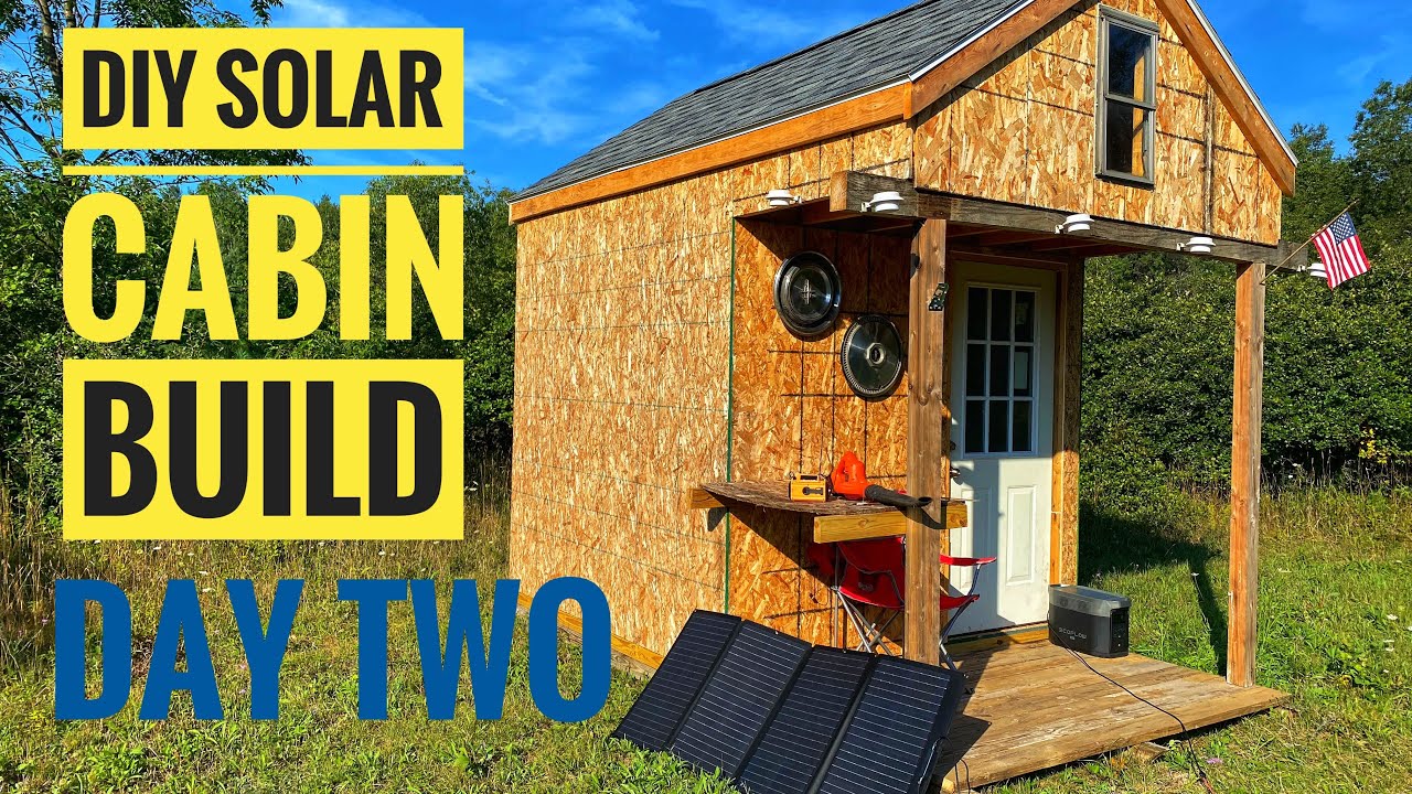Off Grid Tiny Cabin Build / Part 2 /Framing The Upstairs! - YouTube