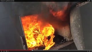 Burning tire in a gasification steam boiler