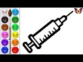 How to draw a syringe drawing set doctor kids