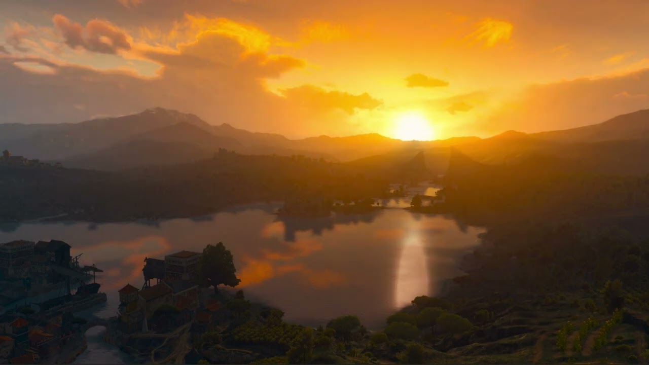 The Witcher 3: Blood and Wine - Dark Ambient/Cave soundtrack & sunrise at toussaint  animation