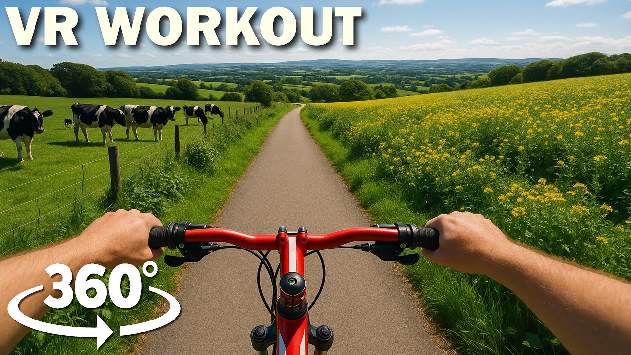 360° VR Bike Ride in Sunny British Countryside | VR Workouts