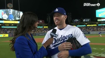 Dodgers Postgame Freddie Freeman on emotions after "Freddie" chants 4/14/22