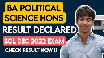 Sol BA Hons Political Science 5th Semester Result Declared Now Dec 2022 Exam |Pol.Science result out