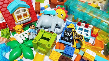 Satisfying Building Blocks Marble Run ASMR #214 House Electric Elevator gear swing Elephant Live 5