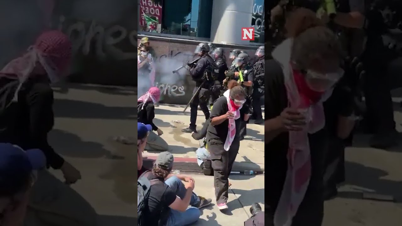 Police Seen Using Batons And Rubber Bullets Against LA Protesters