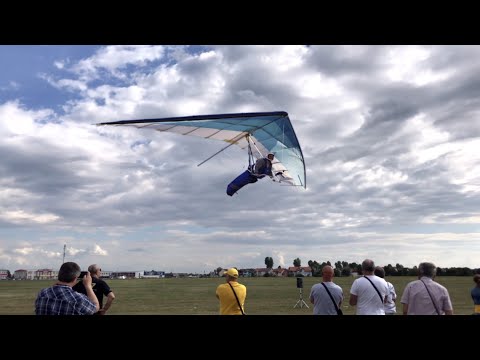Hang gliding on strong wind