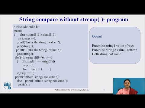 User function in C to compare given strings - YouTube