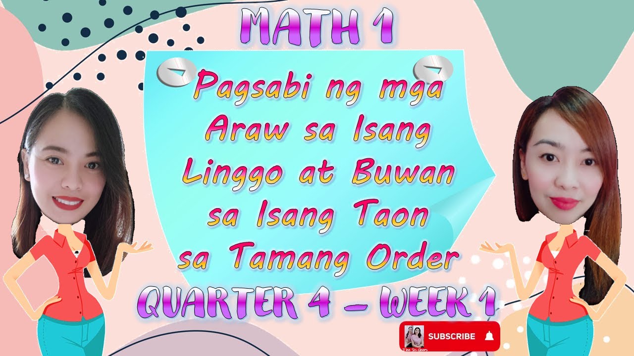 MATHEMATICS GRADE 1 QUARTER 4 WEEK 1 MELC BASED linggo1 araw MATHEMATICS GRADE 1 QUARTER 4 WEEK 1 MELC BASED linggo1 araw