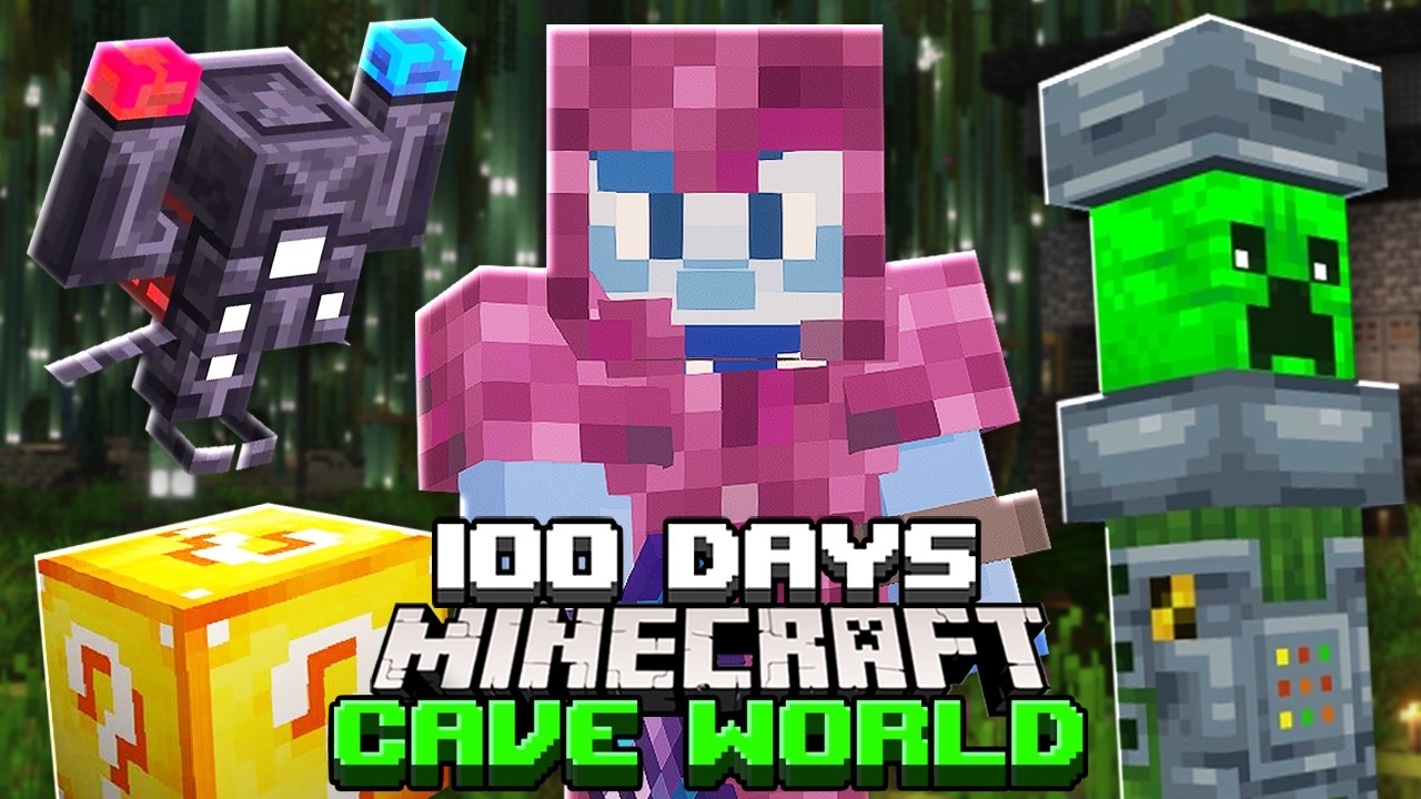 I Survived 100 Days in a CRAZY CAVE WORLD in Minecraft - YouTube