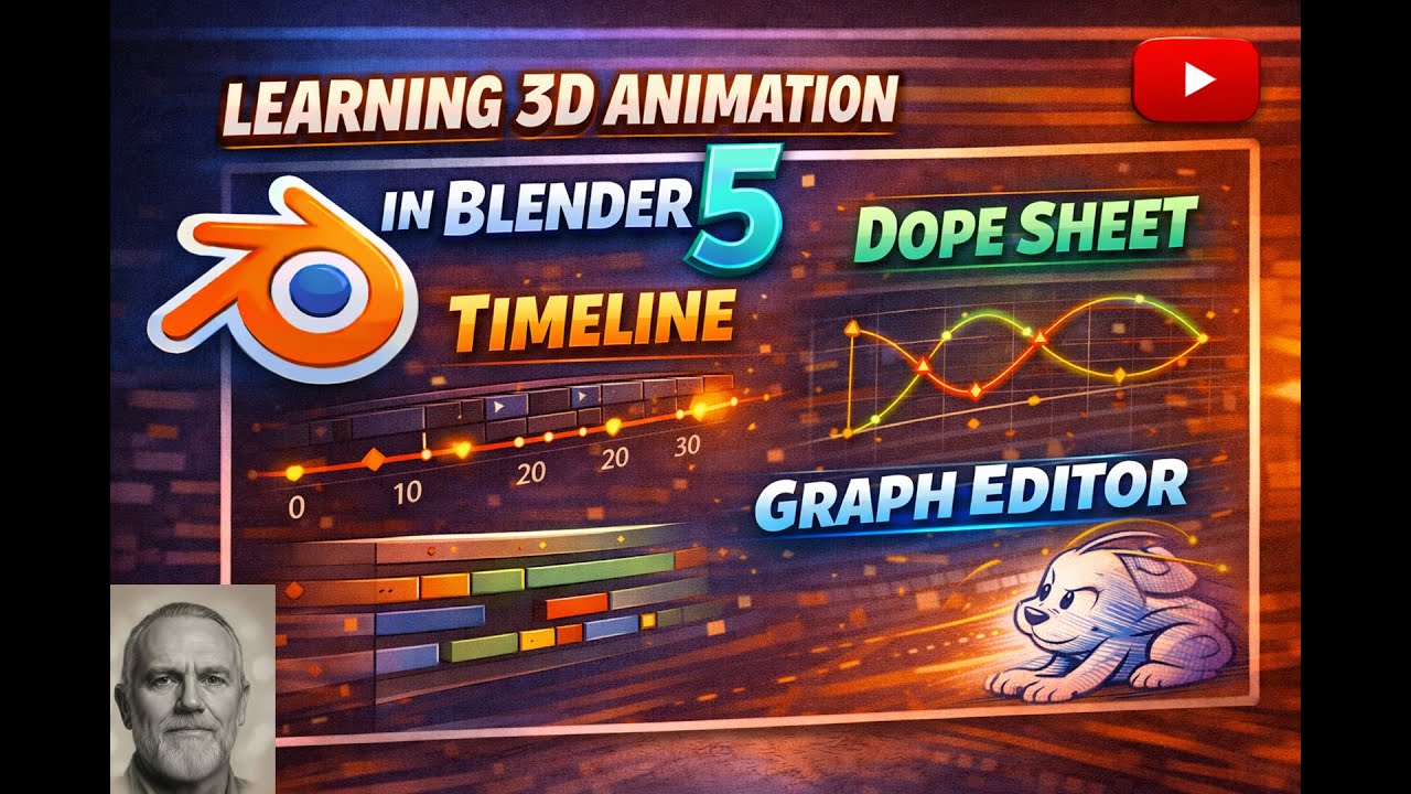 Learning 3D Animation in Blender 5: Timeline, Dope Sheet, and Graph ...