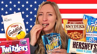 French girl tries American candies and snacks