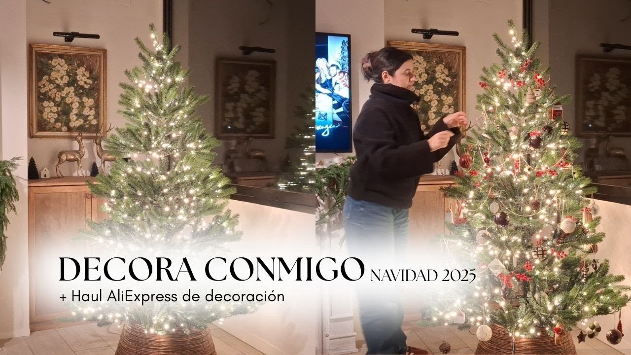DECORA CONMIGO - NAVIDAD 2025 🎄 (Vitrina, Salón, Chimenea y Cocina) + HAUL ALIEXPRESS