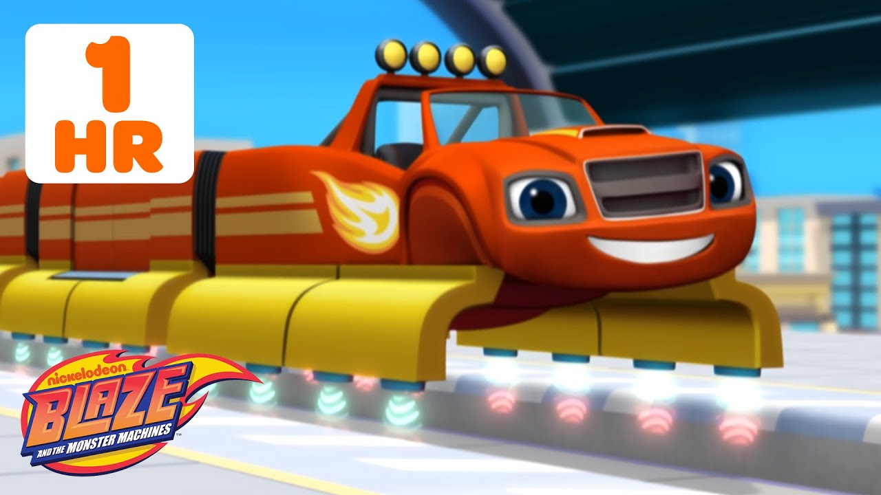 1 HOUR of Blaze's TRAIN Transformations! 🚂 🧲 Magnet Train & More | Blaze and the Monster Machines
