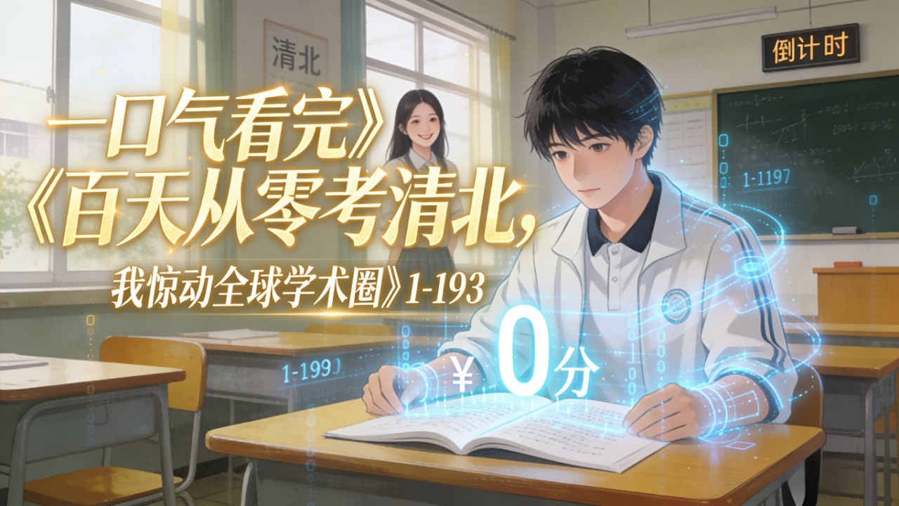 一口气看完《百天从零考清北，我惊动全球学术圈》1-193 高三学渣江野在高考倒计时一百天时，竟被清北女神表白？【宿主强烈精神波动，学神系统激活！】 山村少年加入全民登天之战，从零分学渣开始！