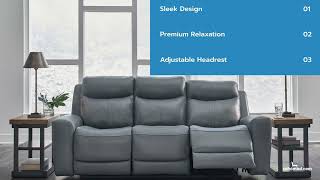 Ashley Mindanao Leather Power Reclining Sofa - Modern Style & Ultimate Relaxation!