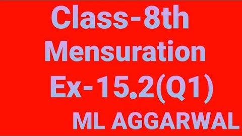 Class 8th - Mensuration exercises 15.2 (Q1) ML AGGARWAL