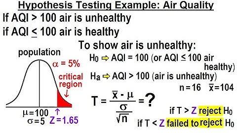 Statistics: Ch 9 Hypothesis Testing (16 of 35) Null Hypothesis Example: Air Quality