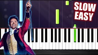 Video thumbnail of "The Greatest Showman - This Is Me - SLOW EASY Piano Tutorial by PlutaX"