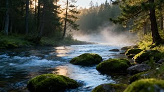 🌲 Peaceful Forest River Live 🌊 Morning Mist & Flowing Water Sounds screenshot 4