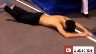 Shirtless Gymnast Misses Red Gymnastis Block Fail And Win