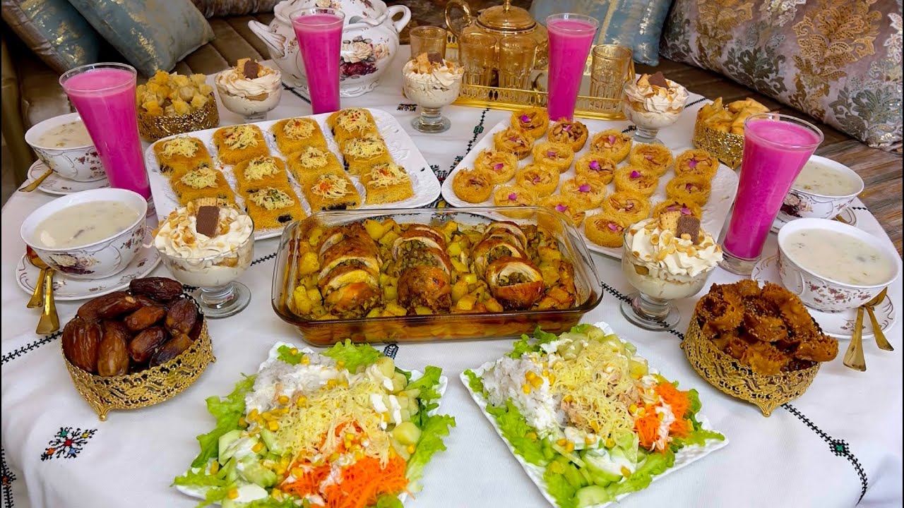 رابع فطور رمضان وجديه بالخف مالح وحلو بدون عجين عصير خاتر واعر فالمذاق فخيضات معمرين ياسلام وتحلية👌🏻