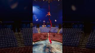 This view!!! #defyinggravity  Aerial silks at Kooza by Cirque du Soleil #circus