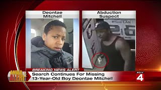 Search continues for missing 13-year-old boy Deontae Mitchell