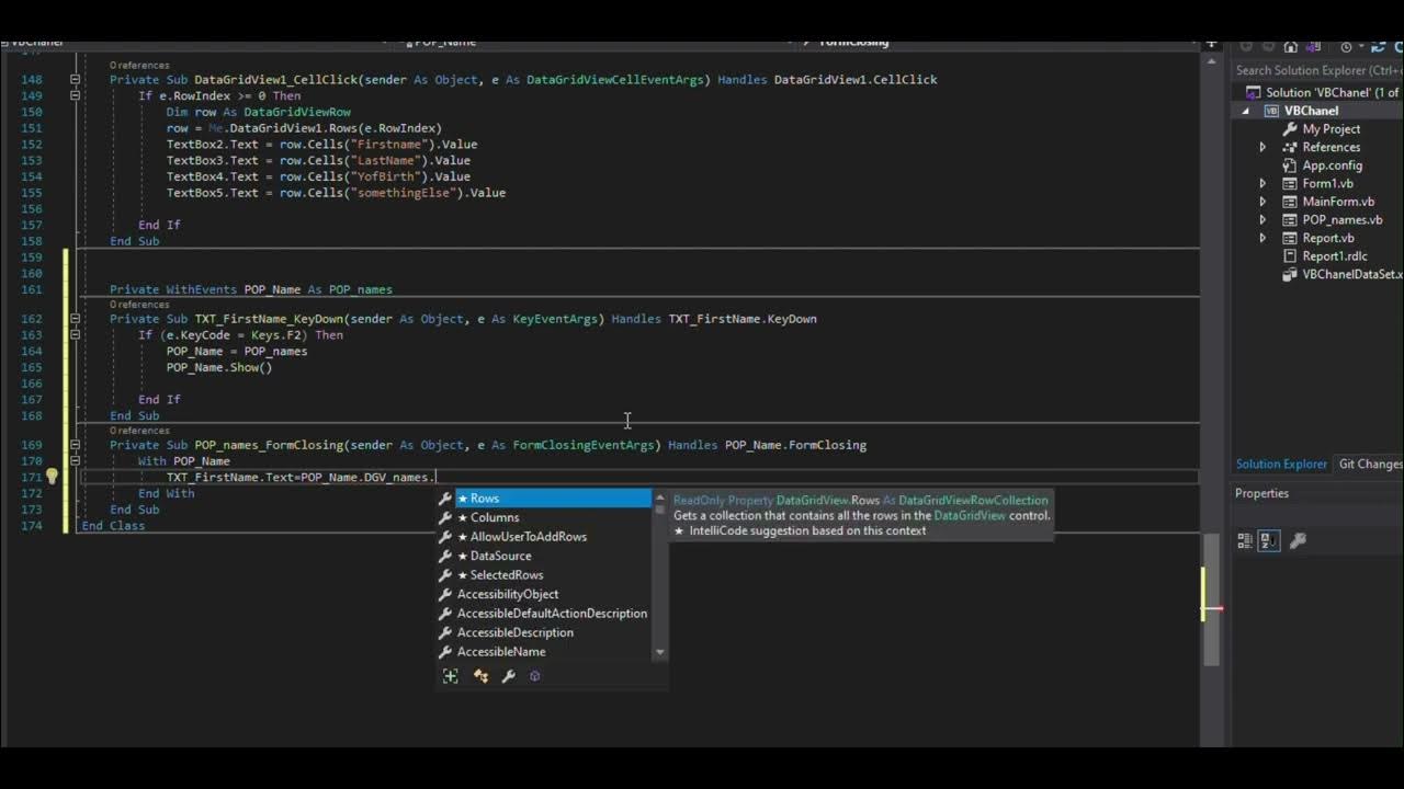 Vb net call for data from another win form youtube