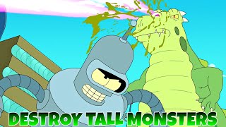 Godzooka vs Bender Futurama S13E1 Destroy Tall Monsters