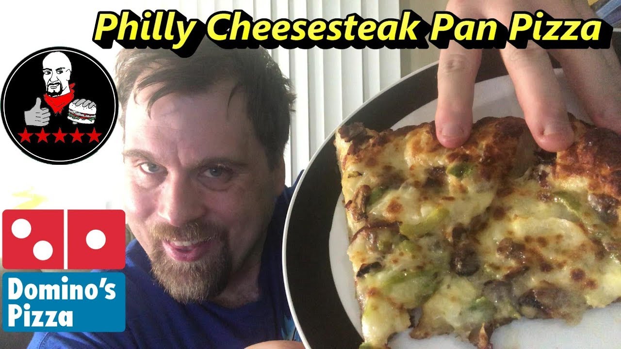 Domino's Pizza Philly Cheesesteak Pan Pizza REVIEW YouTube