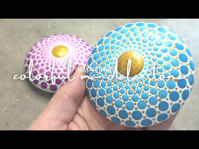 アクリル絵の具でつくる色映えマンダラストーン【dot art】 - YouTube