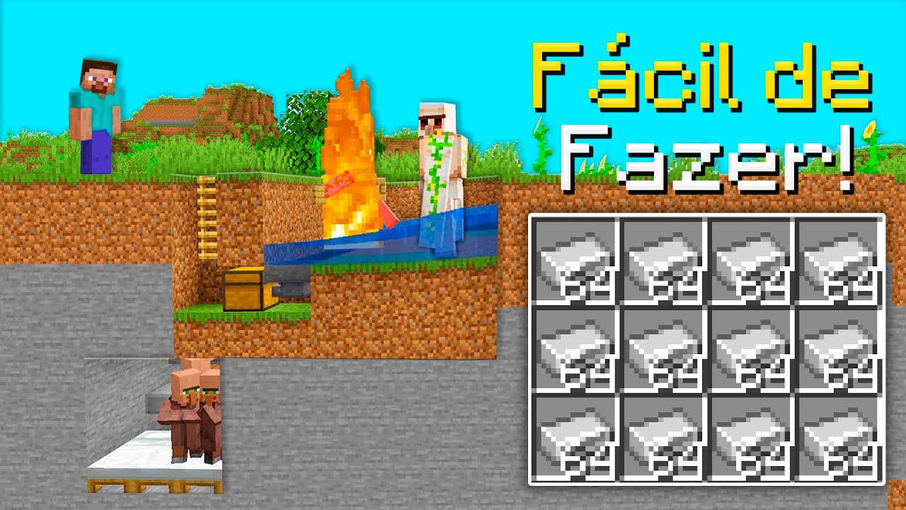 Farm de ferro para minecraft 1.20! #minecraft #farmdeferro #farm #surv