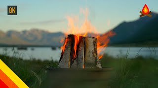 Arctic summer 🔥 CAMPFIRE by a lake