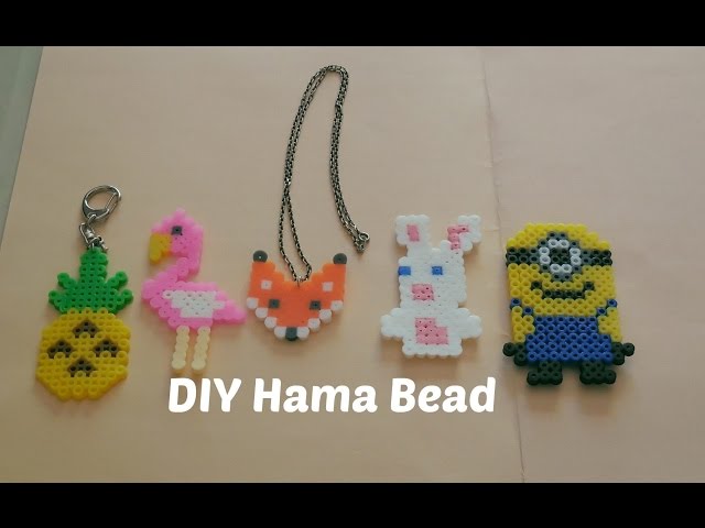 DIY ] Perles à repasser hama /Perler beads pattern  (Fox-Pineapple-Flamingo-Minion-Lapin crétin) 