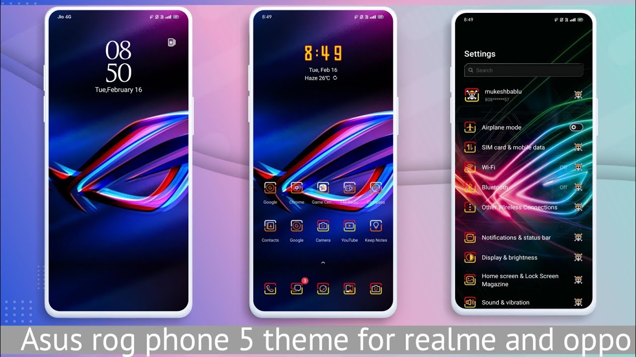 Asus rog 5 theme for realme and Oppo || Fullpack theme for realme and Oppo