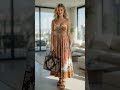 Burnt Orange Baroque Velvet Maxi Dress with Matching Tote – Elegant Summer Look 2026