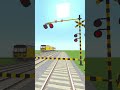 【踏切アニメ】Railway Trains Railroad Crossing Minecraft #shorts
