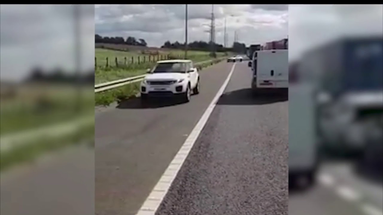 Driving wrong side of motorway - YouTube