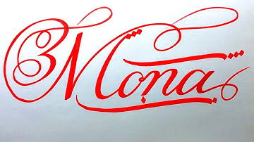 Mona Name Signature Calligraphy Status | How to Cursive write with cut Marker #mona @Mona