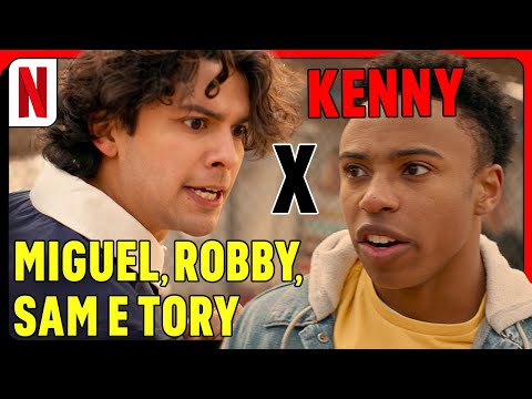 Miguel, Robby, Sam e Tory LUTAM contra Kenny no parque | Cobra Kai | Netflix Brasil